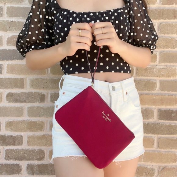 Kate Spade Nylon Wristlet Cranberry Cocktail Pink